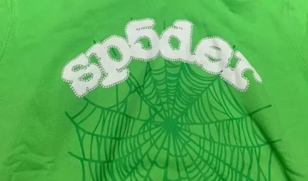 Green Sp5der Web Hoodies