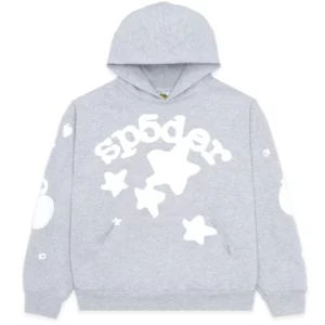 Korean Fashion Sp5der Gothic Hoodie-Grey