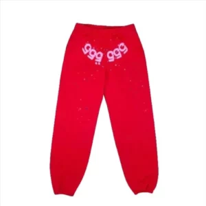 Sp5der 555555 Tracksuit pant and hoodie Red